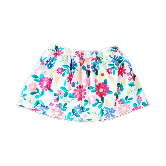 Size 4 Skort/Scooter Skirt Girls Colorful Floral Elastic 100% Cotton Summer - Picture 2 of 5